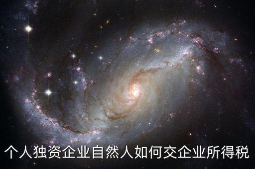 自然人獨(dú)資如何交稅，個(gè)人獨(dú)資企業(yè)自然人如何交企業(yè)所得稅