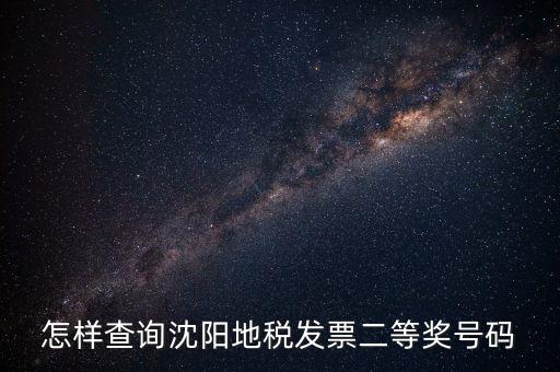 怎樣查詢沈陽地稅發(fā)票二等獎(jiǎng)號(hào)碼