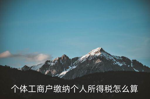 個體如何算繳稅，個體工商戶怎么交稅