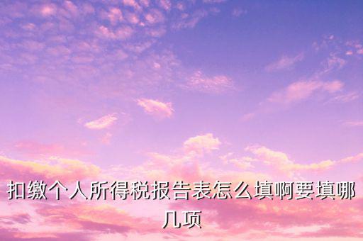 扣繳個(gè)人所得稅報(bào)告表如何填寫，扣繳個(gè)人所得稅報(bào)告表 要怎么填寫