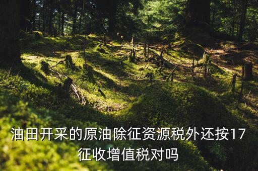 海上油氣田資源稅如何理解，油田開采的原油除征資源稅外還按17征收增值稅對嗎
