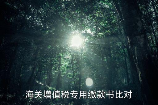 海關(guān)進(jìn)口增值稅專用繳款書如何比對，海關(guān)增值稅專用繳款書比對