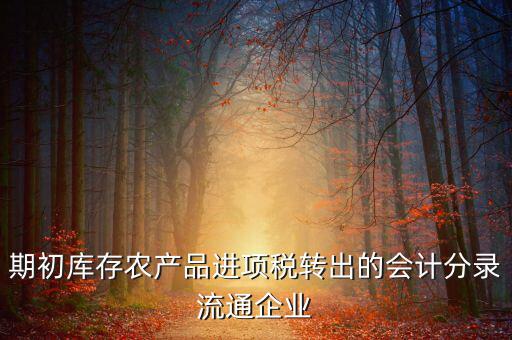 農(nóng)產(chǎn)品期初進(jìn)項(xiàng)稅額如何轉(zhuǎn)出，進(jìn)項(xiàng)稅怎么轉(zhuǎn)出來(lái)