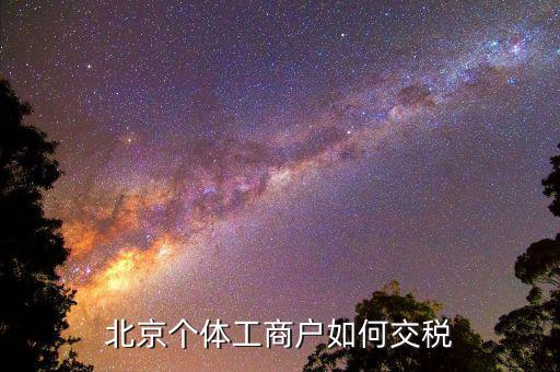 北京個體如何報稅，北京個體戶怎么交稅