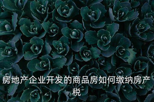 房地產(chǎn)企業(yè)如何交納房產(chǎn)稅，房地產(chǎn)開發(fā)企業(yè)需要繳納哪些稅