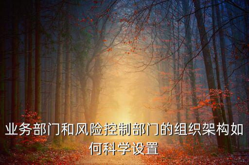 風(fēng)控如何落實(shí)到部門，業(yè)務(wù)部門和風(fēng)險(xiǎn)控制部門的組織架構(gòu)如何科學(xué)設(shè)置