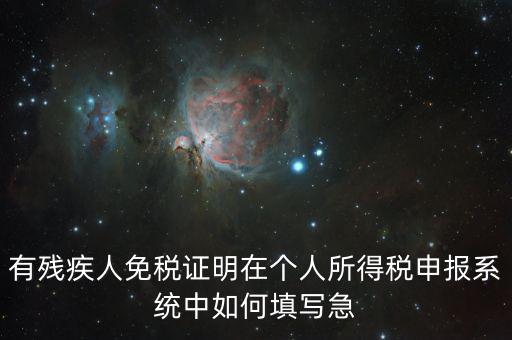 殘疾人個(gè)稅如何申報(bào)，有殘疾人免稅證明在個(gè)人所得稅申報(bào)系統(tǒng)中如何填寫(xiě)急