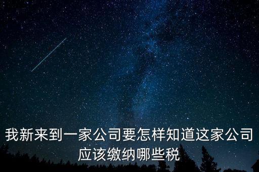 如何查稅種，我新來到一家公司要怎樣知道這家公司應該繳納哪些稅