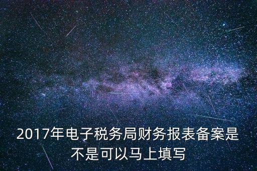 2017年電子稅務(wù)局財務(wù)報表備案是不是可以馬上填寫