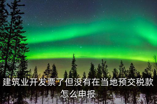 建筑業(yè)開發(fā)票了但沒有在當?shù)仡A交稅款怎么申報