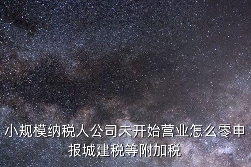 城建稅如何零申報，小規(guī)模納稅人公司未開始營業(yè)怎么零申報城建稅等附加稅