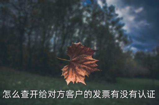 如何查詢未認(rèn)證的發(fā)票嗎，如何查詢開給對(duì)方的發(fā)票有沒有認(rèn)證