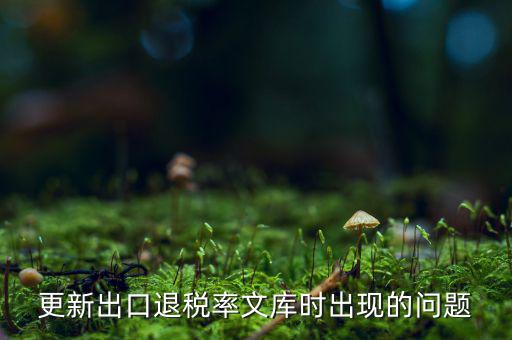 出口退稅文庫如何更新，請問各位出口退稅系統(tǒng)里的代碼庫怎么更新啊怎么老沒反應(yīng)的呢