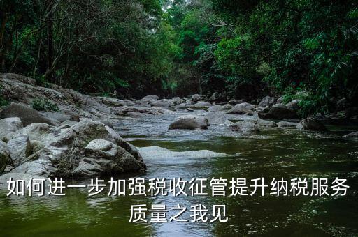 如何加強各稅種的管理，如何加強管理增加稅收