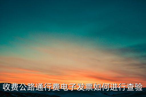 收費公路通行費電子發(fā)票如何進(jìn)行查驗