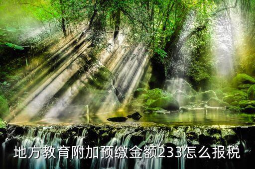 預(yù)繳增值稅如何申報(bào)附加稅，地方教育附加預(yù)繳金額233怎么報(bào)稅