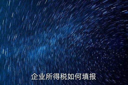 企業(yè)所得稅如何填報(bào)，企業(yè)所得稅申報(bào)表怎么填
