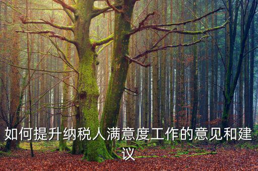 稅務干部如何提升納稅人滿意度，如何提高納稅人滿意度 中國稅務報