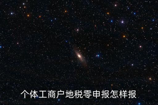 個體戶地稅如何零申報表，個體工商戶地稅零申報怎樣報