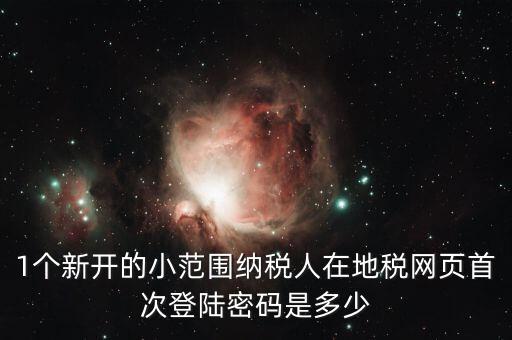 地稅ca如何登錄密碼是多少錢，1個新開的小范圍納稅人在地稅網(wǎng)頁首次登陸密碼是多少