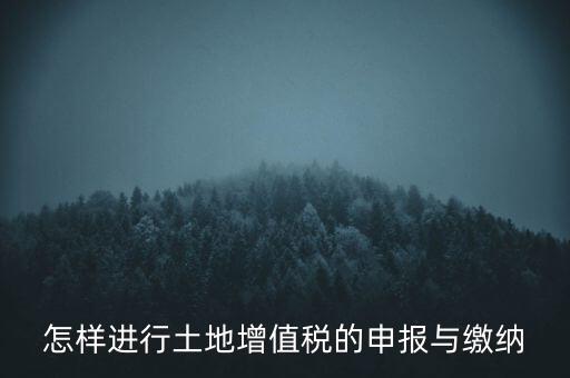 怎樣進行土地增值稅的申報與繳納