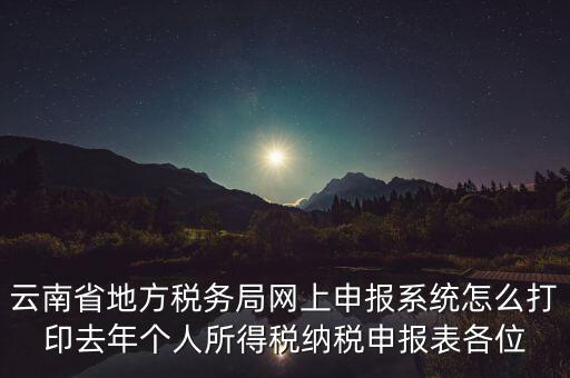 云南稅局如何查詢打印納稅申報，云南省地方稅務(wù)局網(wǎng)上申報系統(tǒng)怎么打印去年個人所得稅納稅申報表各位