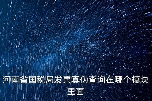 河南省國(guó)稅發(fā)票真?zhèn)稳绾尾樵?xún)，河南怎么看發(fā)票的真與偽
