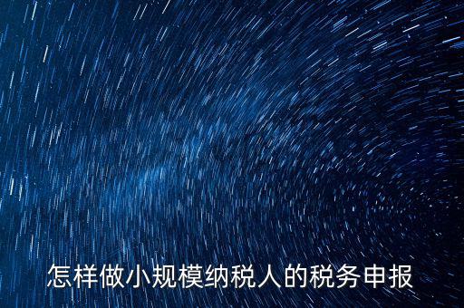 小規(guī)模納稅人水利基金如何申報(bào)，怎樣做小規(guī)模納稅人的稅務(wù)申報(bào)