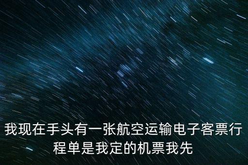 我現在手頭有一張航空運輸電子客票行程單是我定的機票我先
