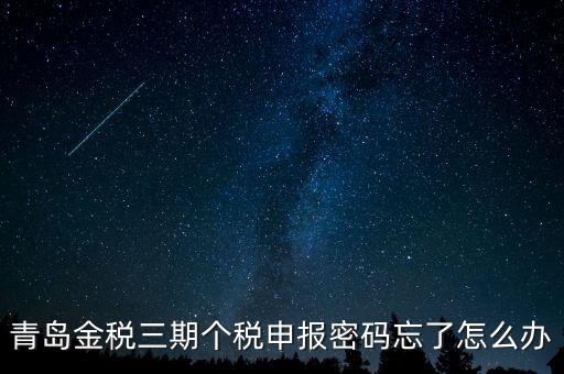 如何重置金三個(gè)稅系統(tǒng)申報(bào)密碼，青島金稅三期個(gè)稅申報(bào)密碼忘了怎么辦