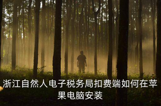 浙江自然人電子稅務(wù)局扣費(fèi)端如何在蘋果電腦安裝