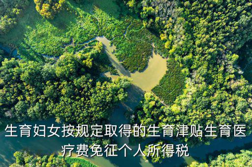 生育婦女按規(guī)定取得的生育津貼生育醫(yī)療費(fèi)免征個人所得稅