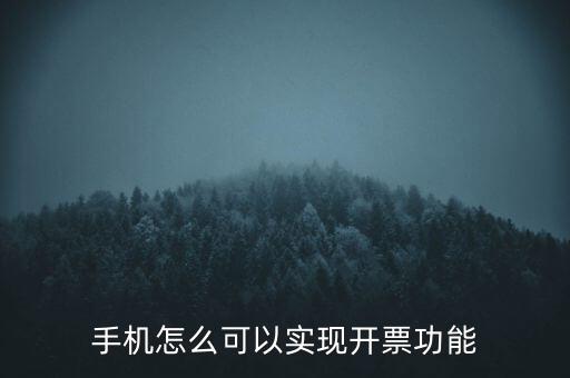 手機怎么可以實現開票功能