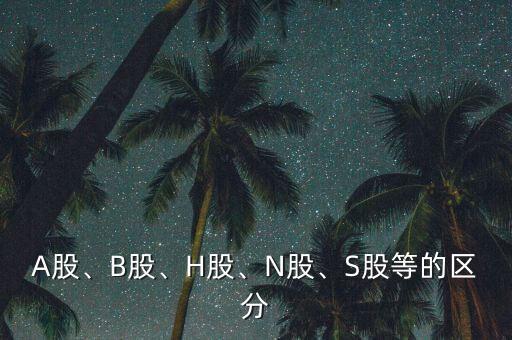 A股、B股、H股、N股、S股等的區(qū)分