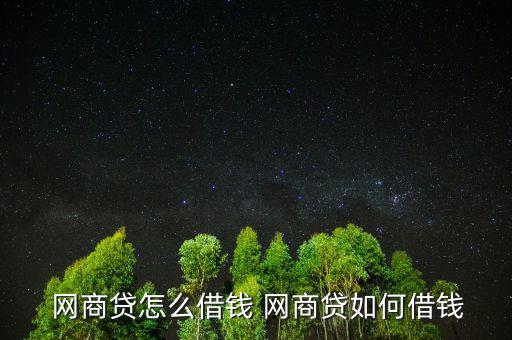  網商貸怎么借錢 網商貸如何借錢