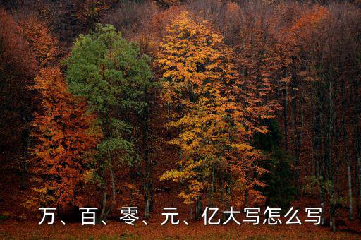萬(wàn)、百、零、元、億大寫怎么寫