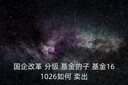 國(guó)企改革 分級(jí) 基金的子 基金161026如何 賣(mài)出