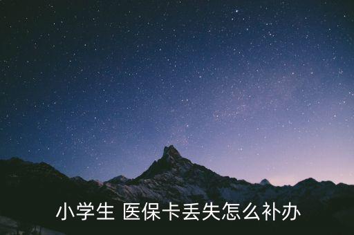  小學(xué)生 醫(yī)?？▉G失怎么補辦