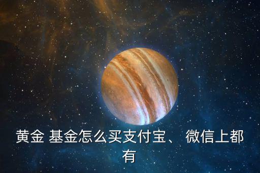 黃金 基金怎么買支付寶、 微信上都有