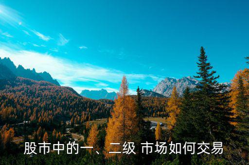 股市中的一、二級 市場如何交易