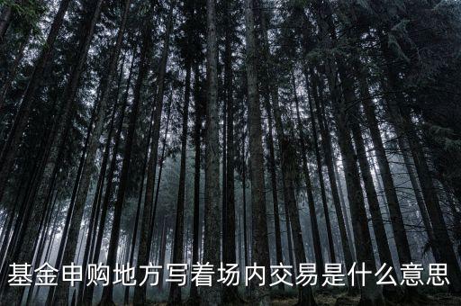 基金場(chǎng)內(nèi)交易是什么意思，什么是基金場(chǎng)內(nèi)交易