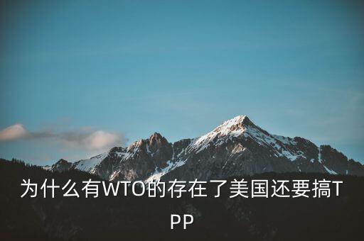 為什么有WTO還會(huì)產(chǎn)生tpp，為什么有WTO的存在了美國(guó)還要搞TPP
