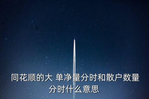  同花順的大 單凈量分時(shí)和散戶(hù)數(shù)量分時(shí)什么意思