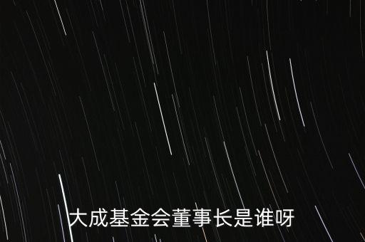 大成基金會(huì)董事長(zhǎng)是誰(shuí)呀