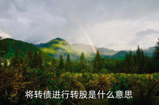 什么是債轉股，將轉債進行轉股是什么意思
