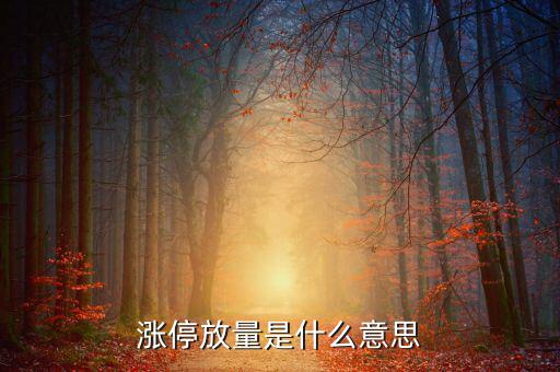 天量漲停意味著什么，放天量的漲停板意味著什么是不是意味著后市一定是一路走低的
