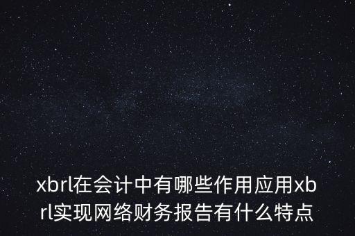 xbrl在會計中有哪些作用應(yīng)用xbrl實現(xiàn)網(wǎng)絡(luò)財務(wù)報告有什么特點