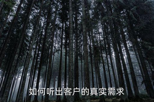 如何聽(tīng)出客戶的真實(shí)需求