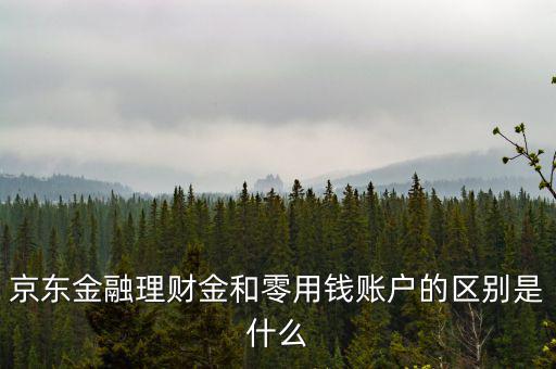 京東金融理財(cái)金和零用錢(qián)賬戶的區(qū)別是什么