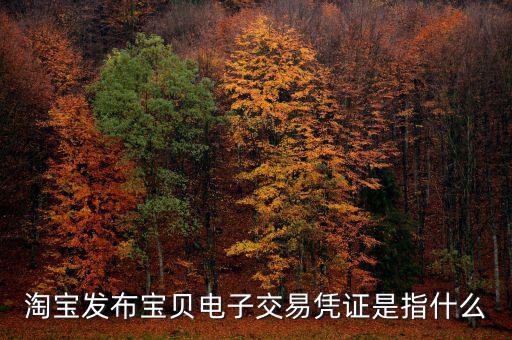 電子交易憑證是什么，淘寶發(fā)布寶貝電子交易憑證是指什么